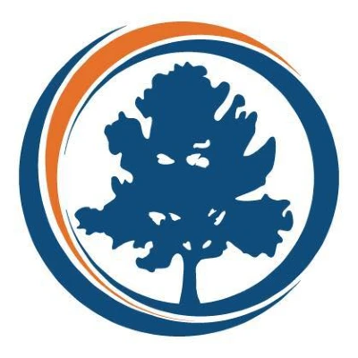 new logo of fulton county, with silhouette of a tree inside a circle